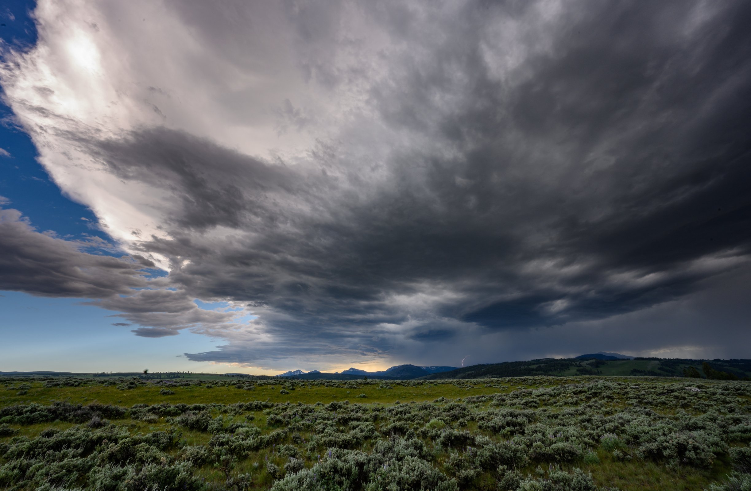 Smearing Clouds of Storm Clouds with Lightening Strike